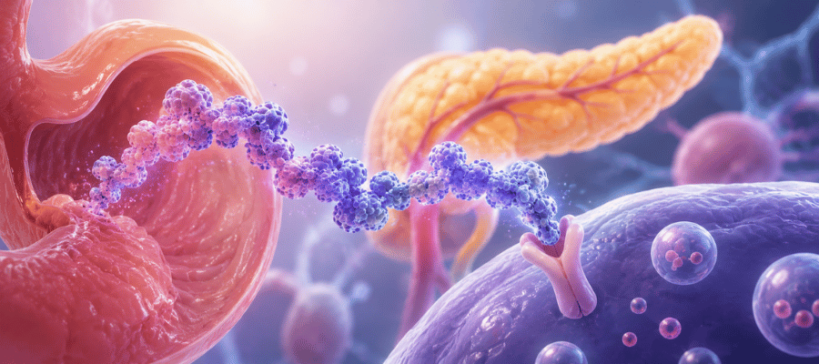 GLP-1, ince bağırsakta besin alımına yanıt olarak salgılanan ve enerji metabolizmasını düzenleyen inkretin yapılı bir hormondur. 